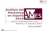 Madrid, 17 Octubre 2017 #EstudioAMES · Análisis del Marketing en España 2016 32 17,4% 2,4% 1,4% 12,0% 6,8% Consumo dur. Automocion Resto consumo duradero Textil y moda Gran Consumo