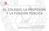EL COLEGIO, LA PROFESIÓN Y LA FUNCIÓN PÚBLICA · 2019. 2. 15. · 2012 A1/A2 ICCP/ITOP 1 1 0 0 49 Jefe de Sección Obras y Señalización Infraestructura Provinciales 2012 A1/A2