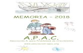 A.P.A.C.asociacion-apac.org/PDF/Memoria2018.pdf · oportunidad de quedar embarazada. ACONDROPLASIA Esta patología del crecimiento está englobada en las llamadas displasias óseas.