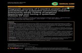 Diagnostic accuracy of C-reactive protein and ...€¦ · procalcitonin in suspected community-acquired pneumonia adults visiting emergency department and having a systematic thoracic