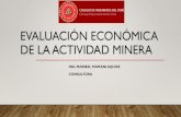 Evaluación económica de la actividad minera · 2019. 12. 10. · • Posean, por cualquier titulo, una capacidad instalada de producción y/ o beneficio no mayor de trescientas