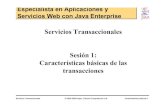 Servicios Transaccionales Características básicas de las ... · Servicios Transaccionales © 2003-2004 Depto. Ciencia Computación e IA Características básicas-1 Especialista