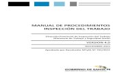 MANUAL DE PROCEDIMIENTOS INSPECCIÓN DEL TRABAJO · 2012. 2. 9. · manual de procedimientos inspecciÓn del trabajo direcciÓn provincial de inspecciÓn del trabajo 7 Índice página