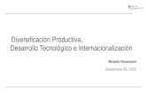 Diversificación Productiva, Desarrollo Tecnológico e ......Desarrollo Tecnológico e Internacionalización Ricardo Hausmann Septiembre 29, 2020 •Cómo conceptualizo el rol de los