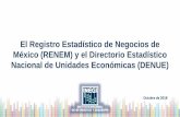 El Registro Estadístico de Negocios de México (RENEM) y el ......categorías como hoteles, bancos, restaurantes, hospitales, museos, gasolineras, agencias de viaje, etc. Asimismo,