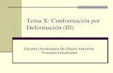 Tema X: Conformación por Deformación (III) · 2009. 9. 15. · Formas simples, sin rebaba 3-5 Formas simples, con rebaba 5-8 Formas complejas, con rebaba 8-12. Procesos Industriales