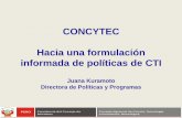 CONCYTEC Hacia una formulación informada de políticas de CTIrepositorio.concytec.gob.pe/bitstream/20.500.12390/470/1... · 2019. 11. 26. · D) Centros de excelencia E) Incentivos