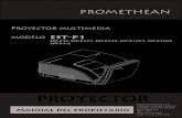 PROYECTOR - Promethean World...proyector no recicla el aire expulsado, pues podría provocar que el dispositivo se apague aunque la temperatura de la carcasa esté dentro del límite