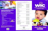 1-800-942-1007...¿QUÉ ES WIC? WIC es un programa de nutrición que ofrece educación acerca de nutrición y salud, alimentos saludables y otros servicios sin costo a las familias