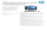 ProOne 600 G5 de 21,5 Equipo profesional Todo-en-Uno HP · Hoja de datos | Equipo profesional Todo-en-Uno HP ProOne 600 G5 de 21,5" HP recomienda Windows 10 Pro para las empresas