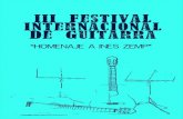 III Festival Internacional de Guitarra · destacados artistas de diferentes latitudes, ellos son: Carlos Moscardini (Buenos Aires, Argentina), Stefan Grasse (Alemania), César Farías