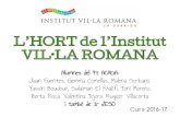L’HORT de l’Institut VIL·LA ROMANA Berta Roca, Valentina Tejera, … · 2017. 6. 19. · L’HORT de l’Institut VIL·LA ROMANA Alumnes del 4t ACADA: Juan Fuentes, Gemma Comellas,