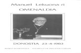 Manuel Lekuona- ri OMENALDIA - Euskomedia Fundazioahedatuz.euskomedia.org/8344/1/lekuona.pdf · 2016. 11. 28. · MANUEL LEKUONA ECHABEGUREN Oiartzunen (Gipuzkoa) jaio zen 1894ko