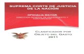 SUPREMA · 2016. 12. 16. · suprema corte de justicia de la naciÓn oficialÍa mayor direcci~n general de presupuesto y contabilidad clasificador por objeto del gasto para el ejercicio