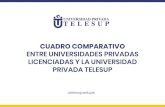 ENTRE UNIVERSIDADES PRIVADAS LICENCIADAS Y LA … · 2019. 6. 7. · Telesup Existen 7 Universidades Privadas licenciadas con un indicador menor al de Telesup. NRO UNIVERSIDAD TIPO