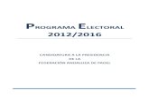PROGRAMA ELECTORAL 2012-2016 - FAP · 2018. 1. 8. · Programa Querid para el y desar como fi llevarse La par el páde actitud andalu manten realiza proyect estamen Electoral 201