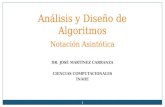 Notación Asintóticacarranza/docs/alg/s2.pdf · 2020. 8. 25. · 7 Análisis Peor Caso – Caso Promedio - Mejor Caso El tiempo que requiere un algoritmo para dar una respuesta,