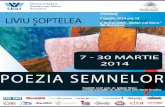 Universitatea „Ștefan cel Mare” din Suceava„Nicolae Tonitza" (TAG), vä invitä la vernisarea expozitiei de pictura Poezia semnelor pe ata de 7 martie 2014, ora 15, in incinta