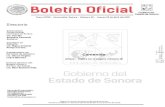 Boletín OficialTomo CXCIX • Hermosillo, Sonora • Número 32 • Jueves 20 de Abril del 2017 Contenido Avisos • Índice en la página número 18 Boletín Oficial Directorio Gobernadora