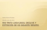 Rio Tinto 1954-2005: declive y extinción de un gigante minero. · 2013. 6. 10. · MINAS DE RIOTINTO SAL (1995-2001) En julio de 1995, Freeport ofrece las minas de Riotinto a los
