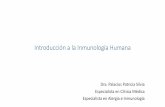 Introducción a la Inmunología Humana · 2020. 9. 10. · Introducción a la Inmunología Humana Dra. Palacios Patricia Silvia Especialista en Clínica Médica Especialista en Alergia