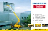Plataforma Articulada HA 26 PX HaulotteAlcance máximo 14.6 m Punto de articulación 6.8 m Capacidad máxima 230kg Abatimiento pendular 140º (+70º/-70º) A Largo 11.9 m B Ancho 2.35