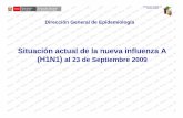 Situación actual de la nueva influenza A (H1N1) al 23 de … · 2015. 11. 11. · Situación en el Perú de la influenza Pandémica A (H1N1) 2009 Al 23 de Septiembre se ha confirmado