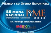 ÉXICO Y SU OFERTA EXPORTABLE - INADEM · 2012. 8. 22. · México y su oferta exportable Algunos datos de nuestra REALIDAD: PLATA Principal productor y exportador a nivel mundial