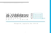 INFORME AL CONGRESO DE LA REPÚBLICA...AL CONGRESO PERIODO DE LA REPÚBLICA 2017 - 2018 Bogotá, agosto de 2018 I C R 2017 2018 2 Procurador General de la Nación Fernando Carrillo