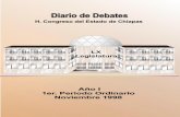 16 de noviembre de 1998 - CongresoChiapas · 2019. 3. 15. · 16 de noviembre de 1998 sumario 1. lista de asistencia. 2. junta preparatoria de instalacion de la sexagesima legislatura,
