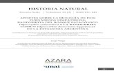 HISTORIA NATURAL · 131131 HISTORIA NATURAL Tercera Serie Volumen 10 (3) 2020/131-143 Jorge Veiga 1Fundación de Historia Natural Félix de Azara, Departamento de Ciencias Naturales