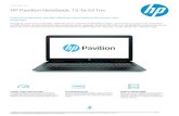 HP Pavilion Notebook 15-bc521ns · F ic h a té c n ic a HP Pavilion Notebook 15-bc521ns Incluye Se requiere contenido de Full high-definition (FHD) para ver imágenes FHD. Recarga