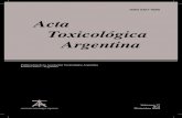 ISSN 0327-9286 Acta Toxicológica Argentina€¦ · revisiones, temas de divulgación, comentarios bibliográficos, notas técnicas y cartas al editor. Asimismo, se publicarán noticias