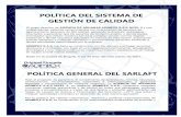 POLÍTICA DEL SISTEMA DE GESTIÓN DE CALIDAD · 2021. 1. 14. · POLÍTICA DEL SISTEMA DE GESTIÓN DE CALIDAD AGENCIA DE ADUANAS ADIMPEX S.A.S NIVEL 2 y sus directivos estamos comprometidos