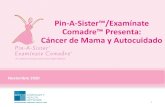 Pin-A-Sister™/Examínate Comadre™ Presenta: Cáncer de ......Autoexamen •Todas las mujeres de 20 años o más deben realizarse un autoexamen de mama cada mes, en un día que