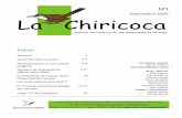 La Chiricoca 1lachiricoca.cl/wp-content/uploads/2018/04/La-Chiricoca-1.pdf · 2018. 4. 9. · Hermanados por la aves (Salida pelágica) 5-8 Resumen de avistamientos (Marzo-junio 2006)