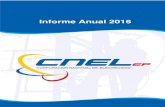 Informe Anual 2016 - CNEL EP17,81 9,08 4 7,40 54,05% Gerencia Técnica Tiempo total de interrupción (TTIK) 17,76 7,63 5,8 6,88 84,30% Gerencia Técnica Fuente: Gerencia Técnica Frecuencia