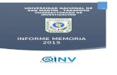 INFORME MEMORIA - UNSM · Web viewFuente: Informe N 001-2015/UNSM-OINV Concurso de proyectos de investigación a nivel de pregrado periodo 2014, I Etapa Previa elaboración y aprobación