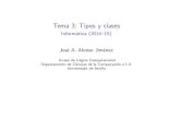 Tema 3: Tipos y clases - Informática (2014 15)jalonso/cursos/i1m-14/temas/tema-3.pdf1.Conceptosbásicossobretipos 2.Tiposbásicos 3.Tiposcompuestos Tiposlistas Tipostuplas Tiposfunciones