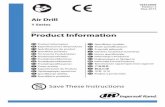 Product Information, Air Drill...Acoplamiento 11. Grasa - por el engrasador 4. Válvula de corte de emergencia 8. Fusil de aire de seguridad 12. Grasa - por el engrasador ES-2 16572059_ed3