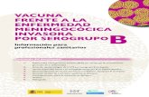 VACUNA FRENTE A LA ENFERMEDAD MENINGOCÓCICA INVASORA B … · 3. Vacuna frente a meningococo B disponible en España: Bexsero. Actualmente, se dispone de vacunas frente a meningococo
