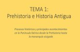 TEMA 1: Prehistoria e Historia Antigua...LA PREHISTORIA EN LA PENÍNSULA IBÉRICA. La Prehistoria comprende el periodo de tiempo desde la aparición de los primeros homínidos, capaces