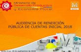 Presentación de PowerPoint · 2021. 7. 20. · AUDIENCIA DE RENDICIÓN PÚBLICA DE CUENTAS INICIAL 2018 Santa Cruz, 20 de septiembre de 2018