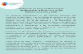 Declaración del Congreso Universitario: Transformando la ......Impulsar la articulación de la docencia, investigación, extensión y producción en el proceso formativo integral