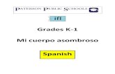 Grades K-1 Mi cuerpo asombroso Spanish Unit...Elabore un Cuadro con el título, “Las Partes del Cuerpo que Estamos Aprendiendo.” Elabore un Cuadro con el título, “Lo Que Aprendimos