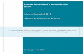 Área de Tratamiento y Rehabilitación SENDA Informe Semestral 2018 Informe de ... · 2020. 5. 18. · 2 I. INTRODUCCIÓN El presente informe recoge los datos de la implementación