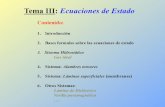 Tema III: Ecuaciones de Estado - Universidad de Sonorapaginas.fisica.uson.mx/laura.yeomans/tc132/tercer_tema-a.pdfTema III: Ecuaciones de Estado Contenido: 1. Introducción 2. Bases