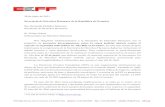Carta de la EFF a la Secretaría de Derechos Humanos de Ecuador · La Electronic Frontier Foundation (EFF) es una organización internacional sin ánimo de lucro que defiende los
