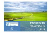 PROYECTO DE PRESUPUESTO 2013 · 2012. 12. 20. · Proyecto Presupuestos 2013 El Presupuesto 2013 Comunidad de Madrid (Consolidado) ‐12,9% Comunidad de Madrid (Programa 518‐Universidades)