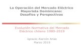 La Operación del Mercado Eléctrico Mayorista Dominicano ... · Nuevo esquema de pago por potencia asociado a la suficiencia. Confiabilidad: Potencia de suficiencia –largo plazo,